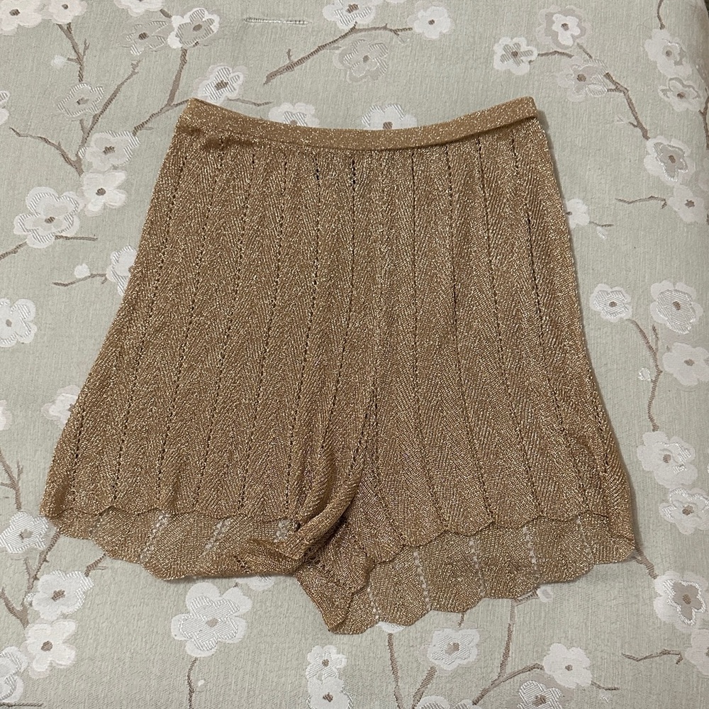 NWOT Dolcessa Swimwear Gold Taboo Shorts Crochet - Picture 3 of 5